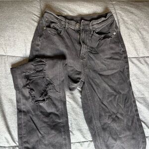 American Eagle Outfitters Women's Black Distressed Skinny Jeans